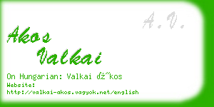 akos valkai business card